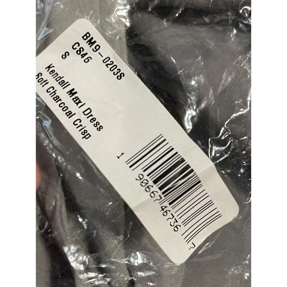 Show Me Your Mumu Womens Kendall Maxi Dress Long Soft Charcoal Crisp Size S NWT - Picture 16 of 16